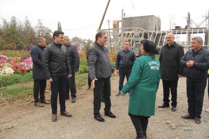 Niyazi Bayramov Gəncə Ekoloji Park Kompleksindəki tikinti işləri ilə tanış olub - FOTO